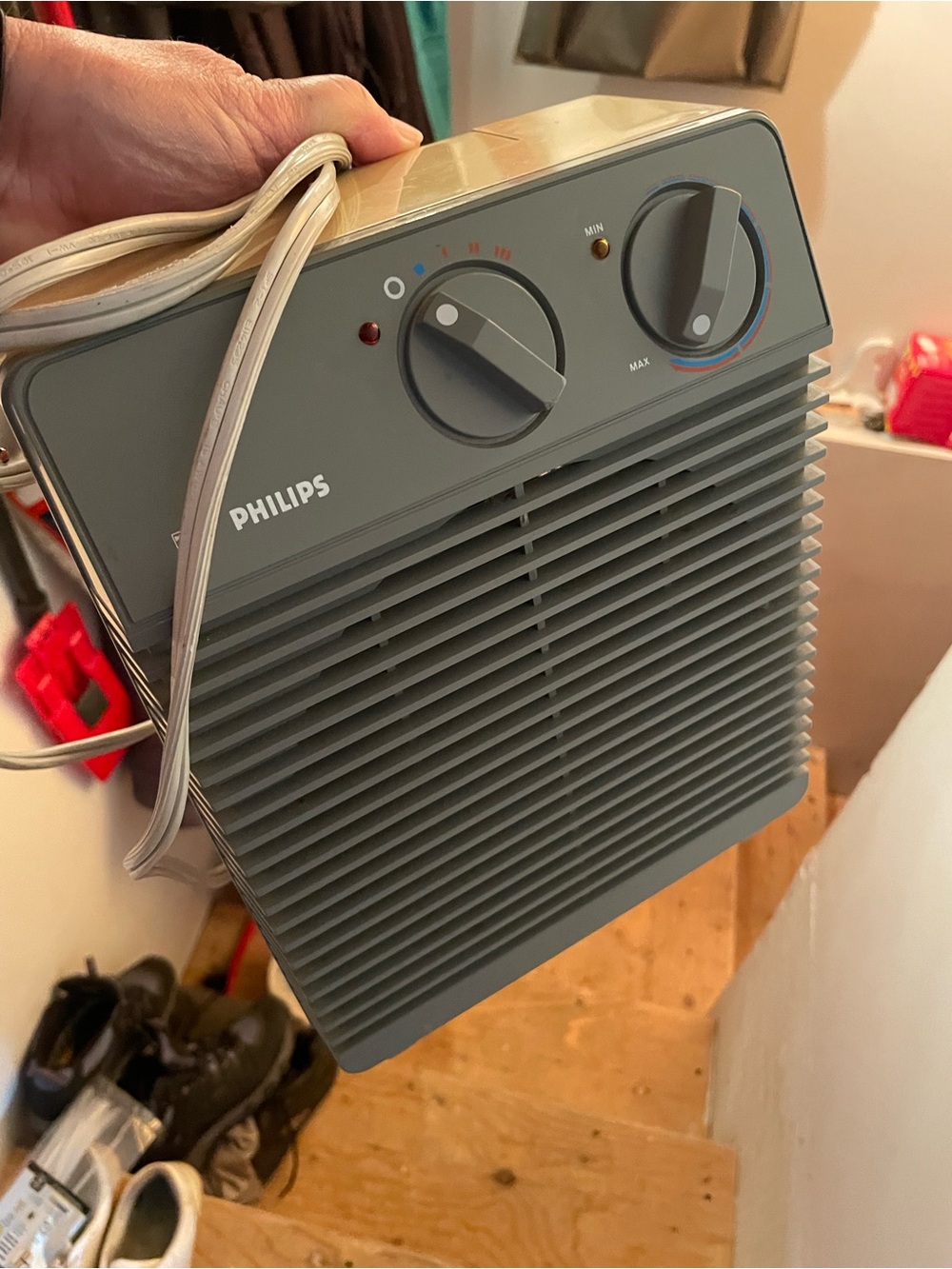 Philips Grey Portable Space Heater with Dual Controls
